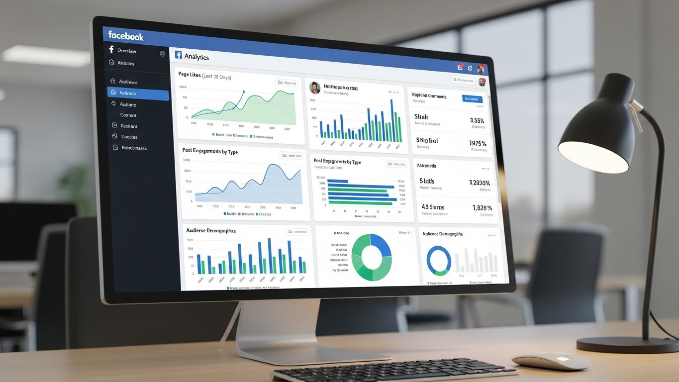 Facebook analytics dashboard showing performance metrics