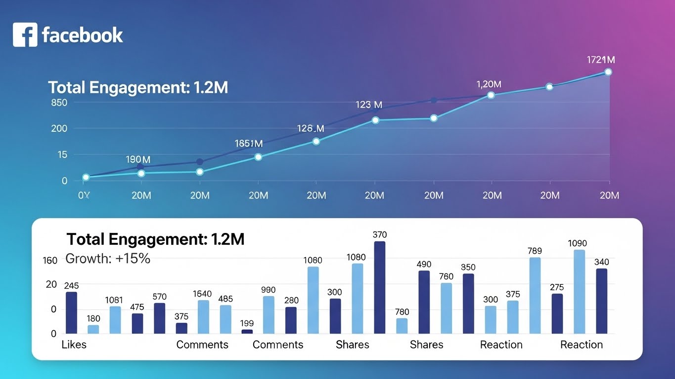 Facebook audience growth and engagement chart